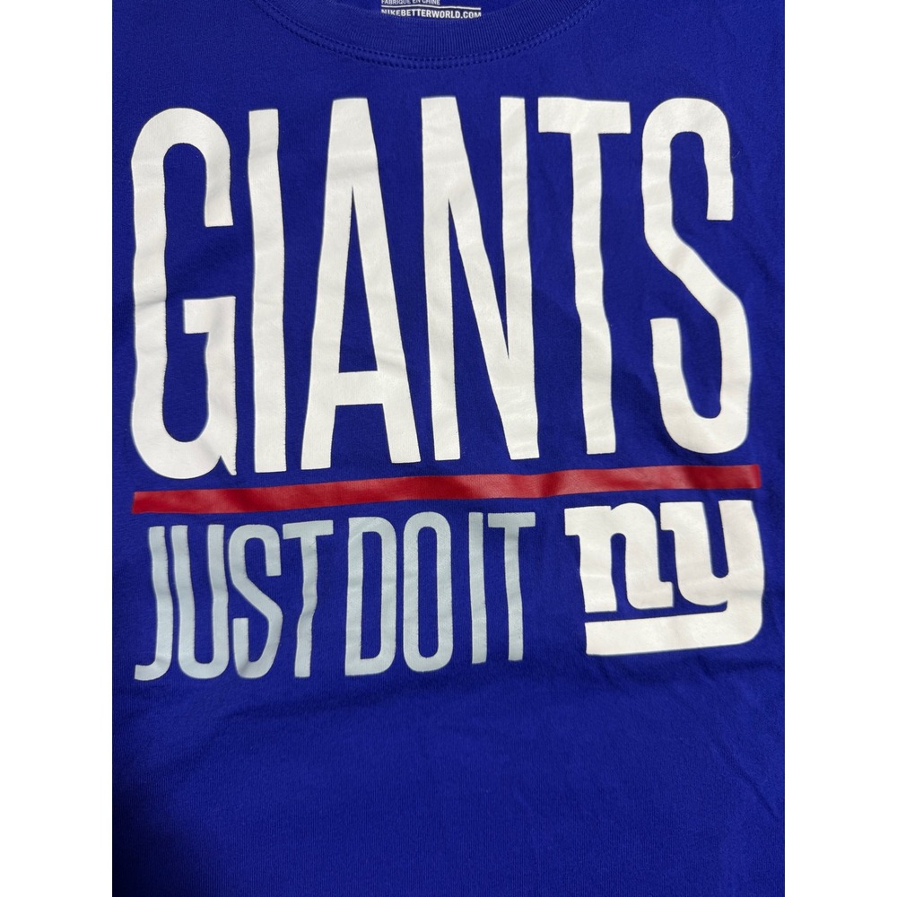Nike T-Shirt Women Medium Blue Good NY Giants‎ Just Do It Graphic Tee NFL